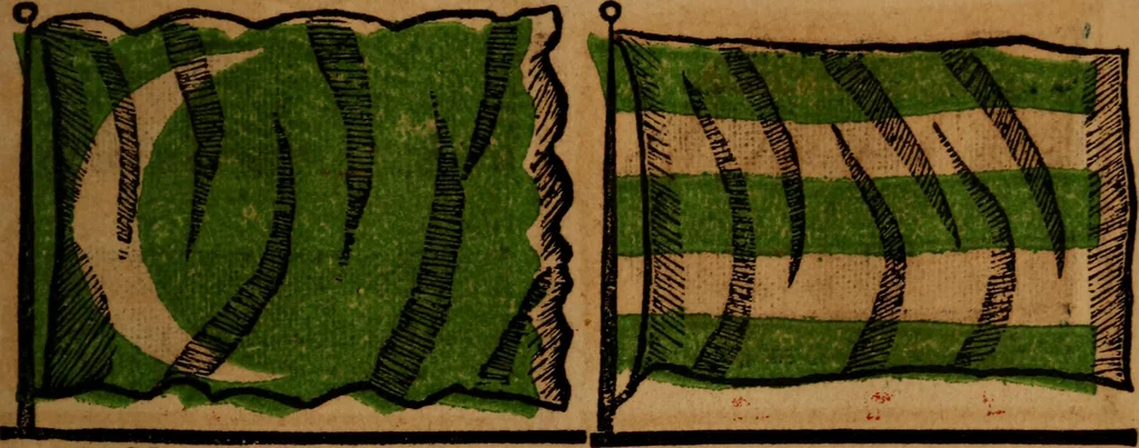An illustration from The maritime flags and standards of all nations, together with a geographical sketch, 1856, leaf 68