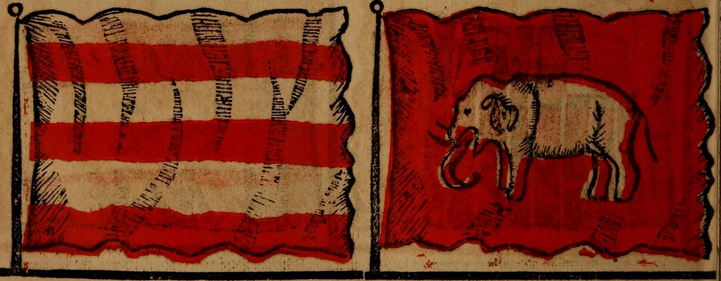 An illustration from The maritime flags and standards of all nations, together with a geographical sketch, 1856, leaf 69
