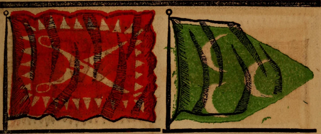 An illustration from The maritime flags and standards of all nations, together with a geographical sketch, 1856, leaf 70