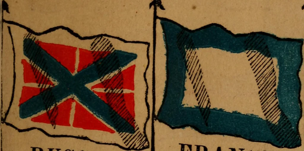 An illustration from The maritime flags and standards of all nations, together with a geographical sketch, 1856, leaf 8