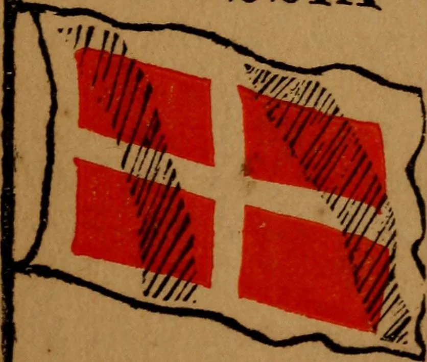An illustration from The maritime flags and standards of all nations, together with a geographical sketch, 1856, leaf 8