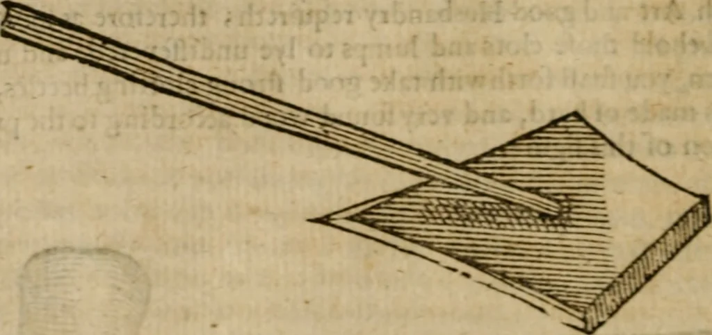 An illustration from Markham's farewel to husbandry, or, The enriching of all sorts of barren and sterile grounds in our nation ... : together with the annoyances, and preservation of all grain and seed, from one year to many years : as also a husbandly computation of men and cattels daily labours, their expences, charges, and utmost profits, 1676, leaf 21