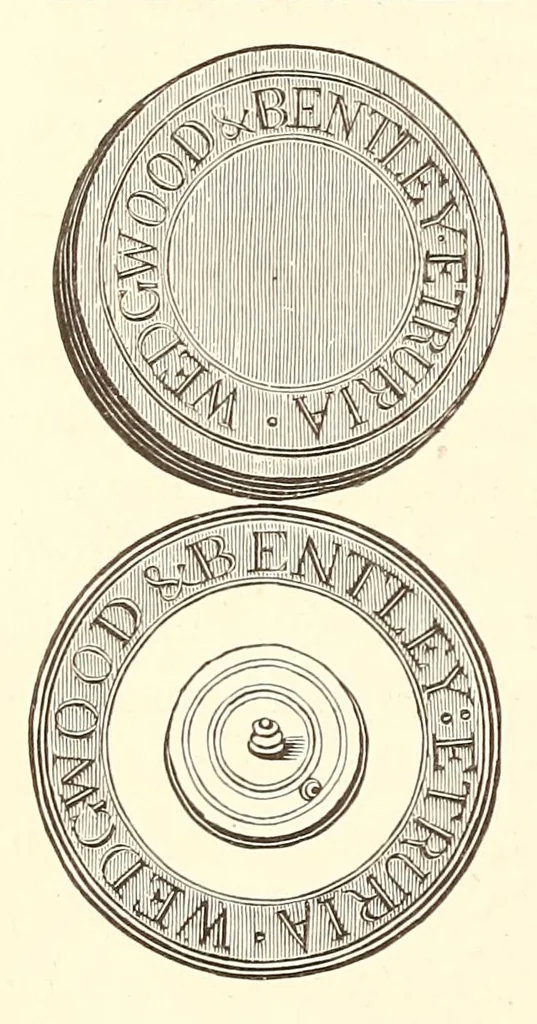An illustration from Marks and monograms on European and Oriental pottery and porcelain : with historical notices of each manufactory, preceded by an introductory essay on the vasa fictila of the Greek, Romano-British, and mediaeval eras, 1886, leaf 666