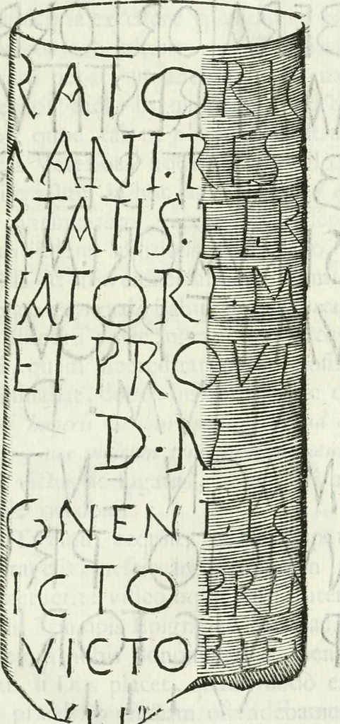 An illustration from Marmora Felsinea : innumeris non solum inscriptionibus exteris hucusque ineditis : sed etiam quamplurimis doctissimorum virorum expositionibus roborata & aucta : illustrissimo ac amplissimo Bononiae Senatui dicata, 1690, leaf 176