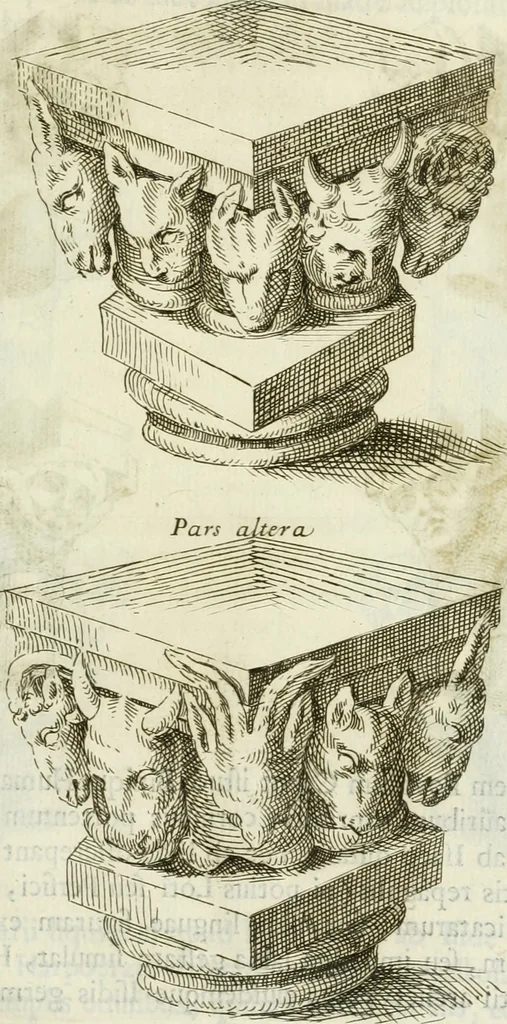 An illustration from Marmora Felsinea : innumeris non solum inscriptionibus exteris hucusque ineditis : sed etiam quamplurimis doctissimorum virorum expositionibus roborata & aucta : illustrissimo ac amplissimo Bononiae Senatui dicata, 1690, leaf 22