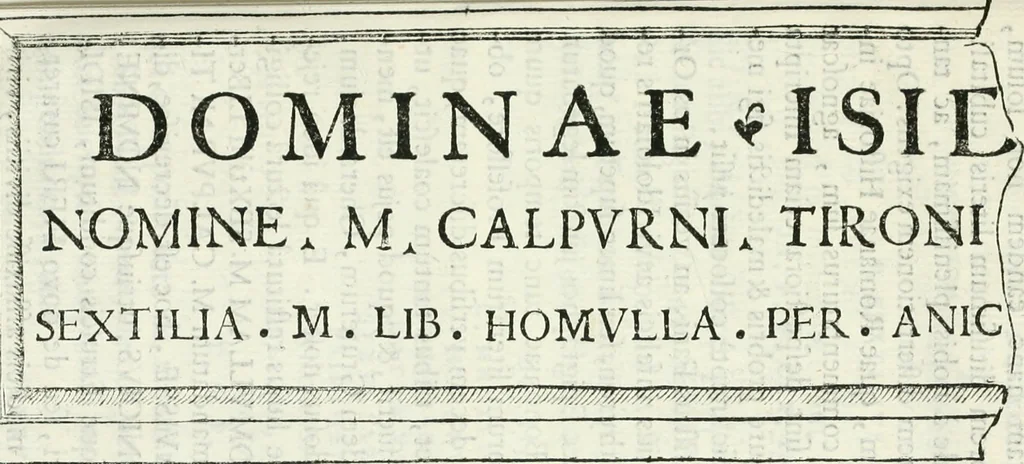 An illustration from Marmora Felsinea : innumeris non solum inscriptionibus exteris hucusque ineditis : sed etiam quamplurimis doctissimorum virorum expositionibus roborata & aucta : illustrissimo ac amplissimo Bononiae Senatui dicata, 1690, leaf 28