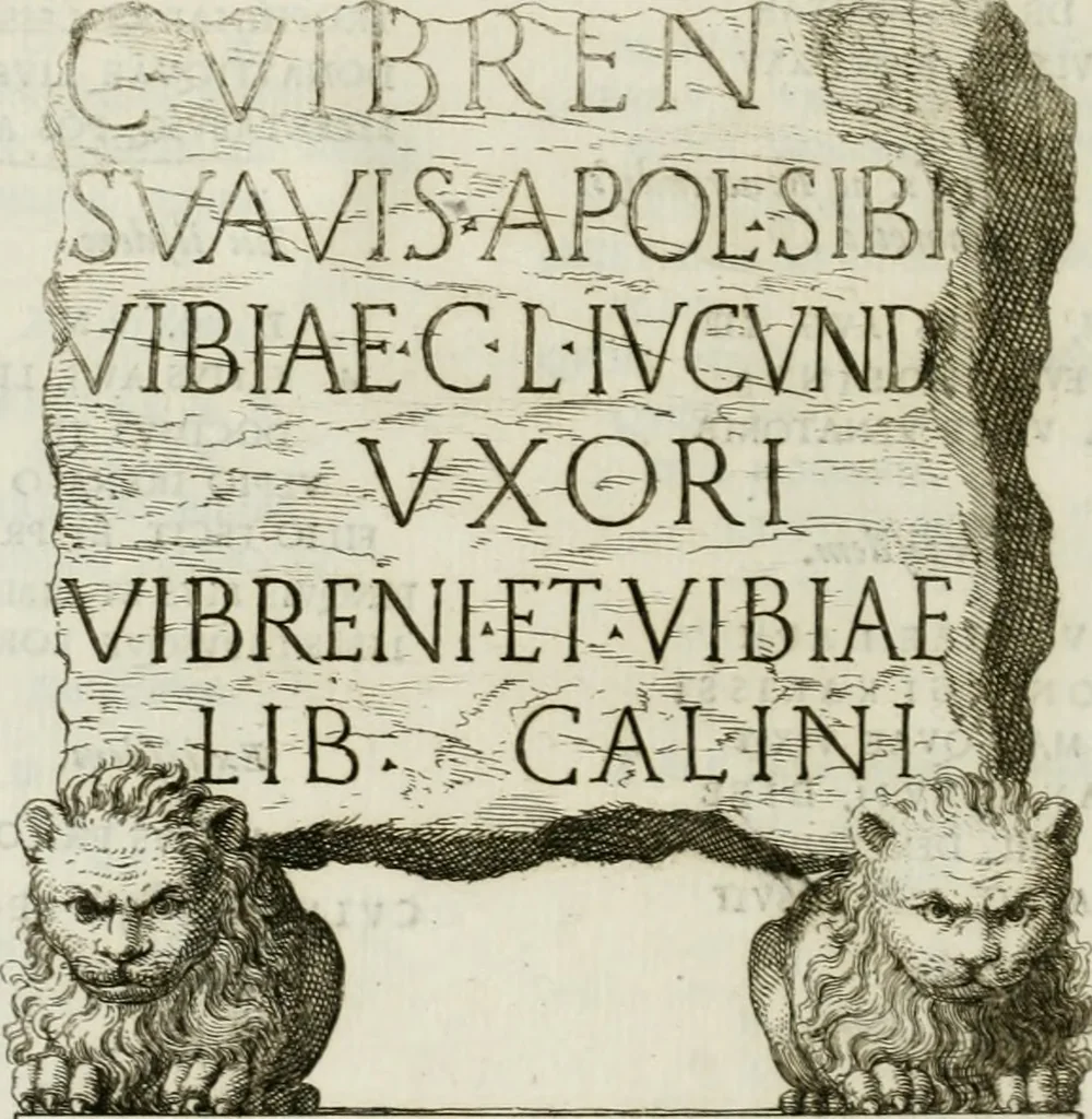 An illustration from Marmora Felsinea : innumeris non solum inscriptionibus exteris hucusque ineditis : sed etiam quamplurimis doctissimorum virorum expositionibus roborata & aucta : illustrissimo ac amplissimo Bononiae Senatui dicata, 1690, leaf 487
