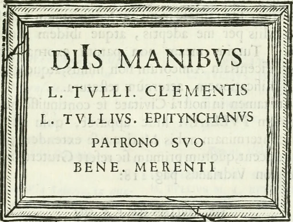 An illustration from Marmora Felsinea : innumeris non solum inscriptionibus exteris hucusque ineditis : sed etiam quamplurimis doctissimorum virorum expositionibus roborata & aucta : illustrissimo ac amplissimo Bononiae Senatui dicata, 1690, leaf 544
