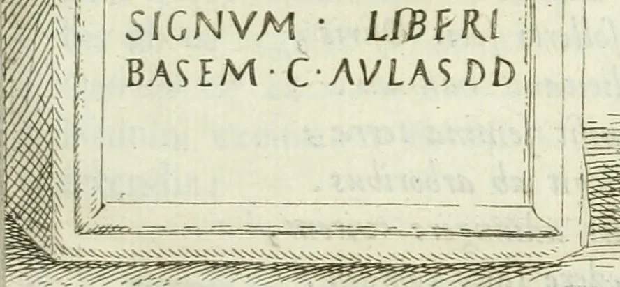An illustration from Marmora Felsinea : innumeris non solum inscriptionibus exteris hucusque ineditis : sed etiam quamplurimis doctissimorum virorum expositionibus roborata & aucta : illustrissimo ac amplissimo Bononiae Senatui dicata, 1690, leaf 58