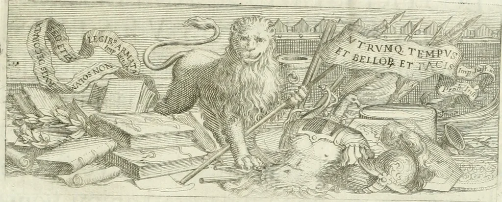 An illustration from Marmora Felsinea : innumeris non solum inscriptionibus exteris hucusque ineditis : sed etiam quamplurimis doctissimorum virorum expositionibus roborata & aucta : illustrissimo ac amplissimo Bononiae Senatui dicata, 1690, leaf 8