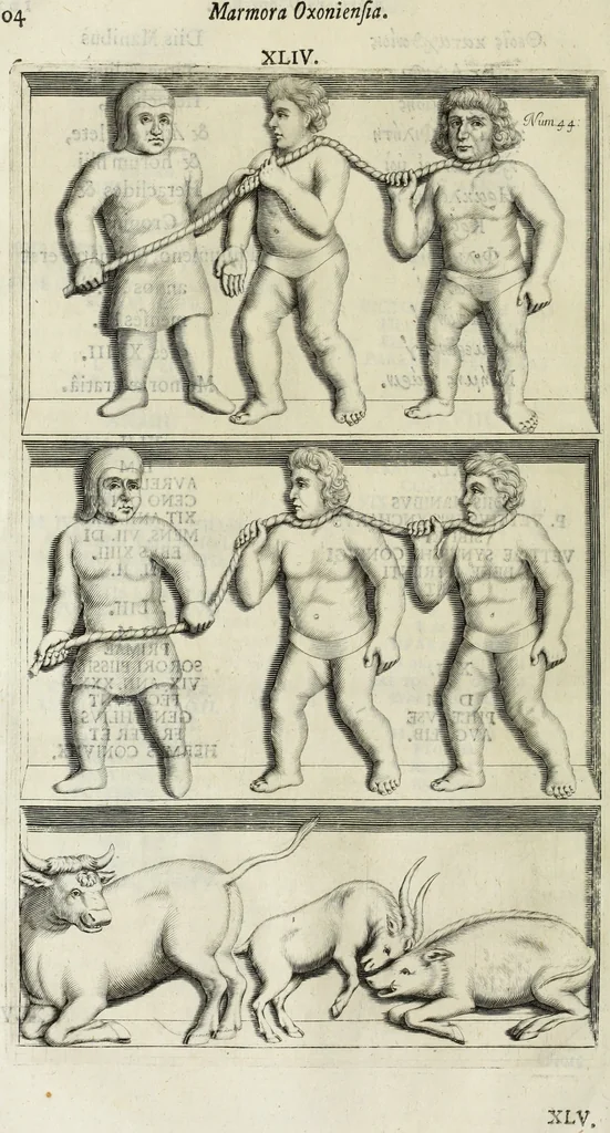An illustration from Marmora Oxoniensia, ex Arundellianis, Seldenianis aliisque conflata, 1676, leaf 123