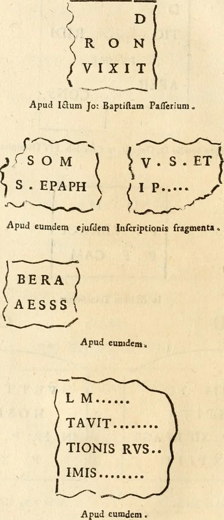 An illustration from Marmora Pisaurensia notis illustrata, 1737, leaf 75