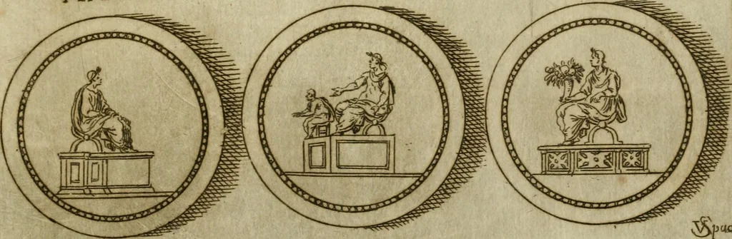 An illustration from Marmor Pisanum de honore bisellii : parergon inseritur de veterum sellis, synopsis appenditur de re donatica antiquorum, quam breui spondet, 1666, leaf 260