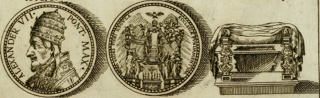 An illustration from Marmor Pisanum de honore bisellii : parergon inseritur de veterum sellis, synopsis appenditur de re donatica antiquorum, quam breui spondet, 1666, leaf 262