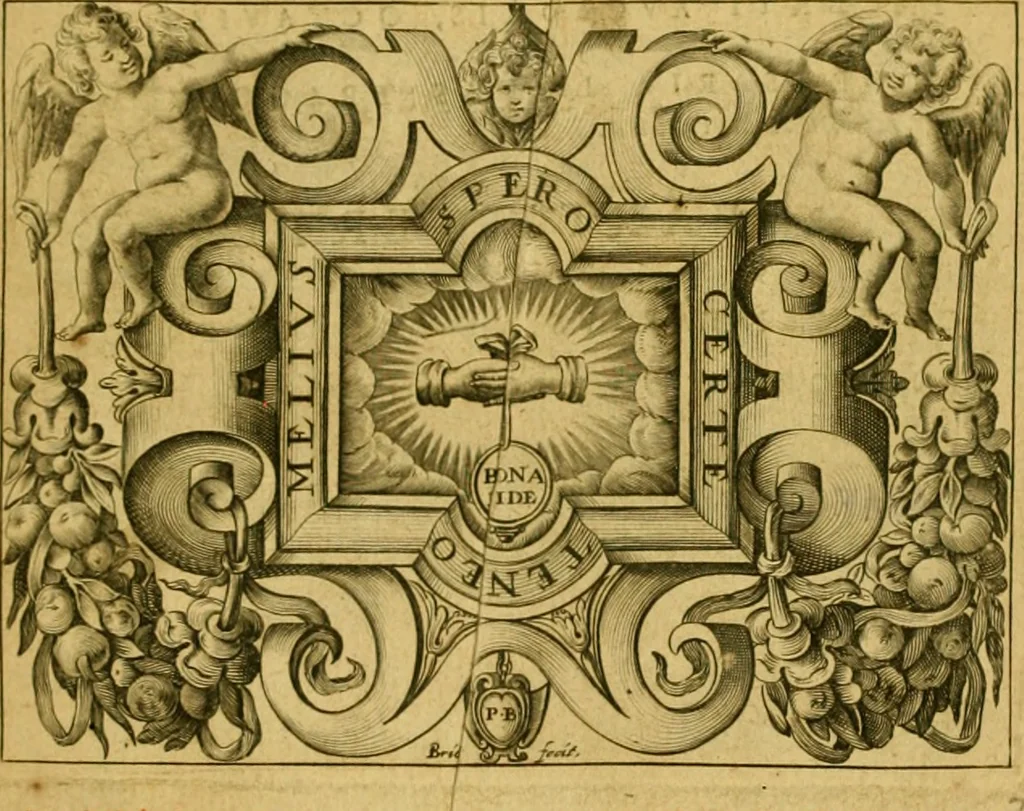 An illustration from Martini Antonij Delrij ex Societate Jesu Syntagma tragoediæ Latinæ : in tres partes distinctum, 1619, leaf 6