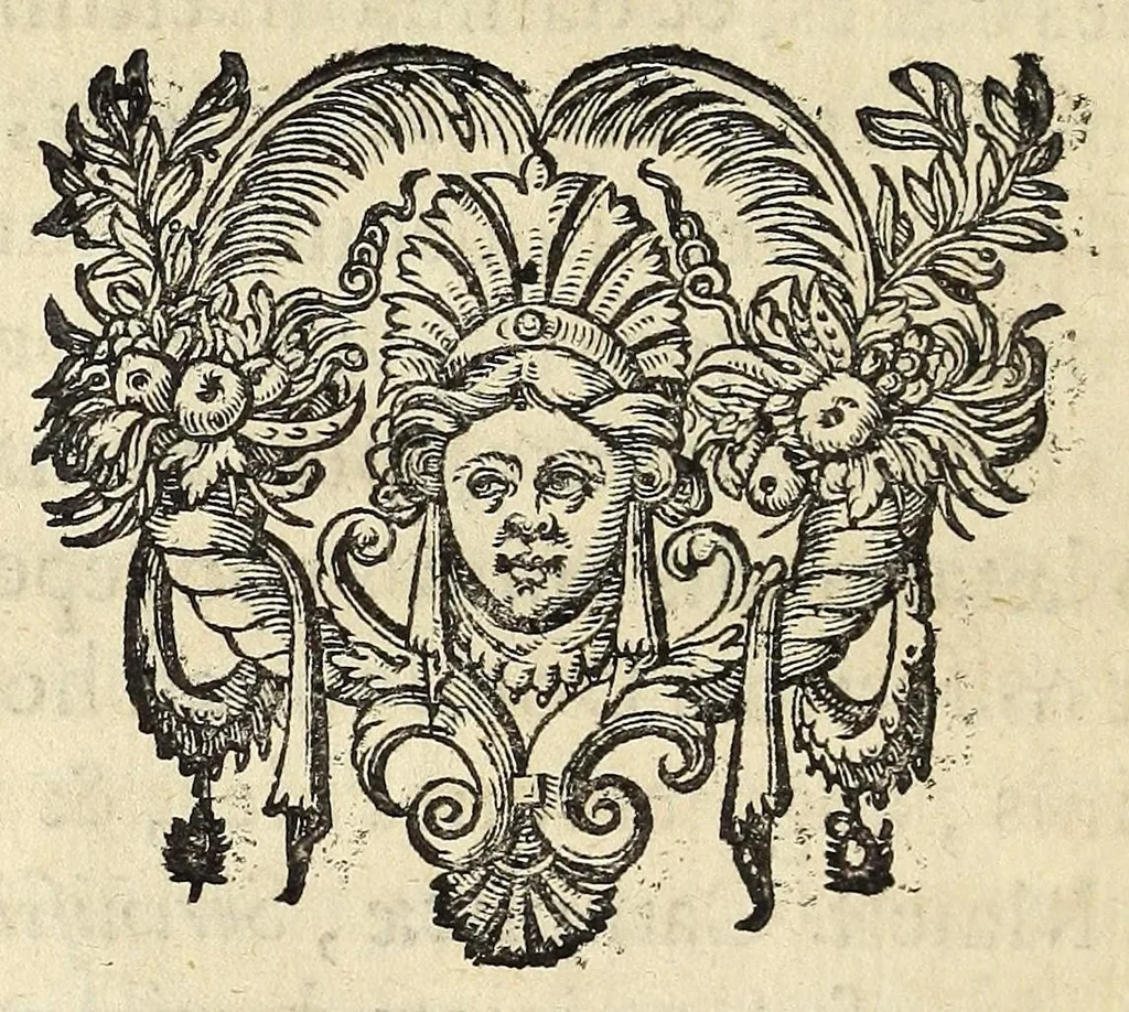 An illustration from Martini Hamconii Frisia; seu, De viris rebusque Frisiae illustribus libri duo. Opus ab authore recognitum, auctum, & imaginibus regum, potestatum, ac principum exornatum. Adiecti sunt pontifices Frisiorum ethnici, seu praefecti druydum: episcopi ultraiectini: comites Hollandiae & Zelandiae: diplomataque, & monumenta aliquot pontificum, caesarum, ac aliorum heroum, virtutem Frisiorum declarantia, 1620, leaf 20