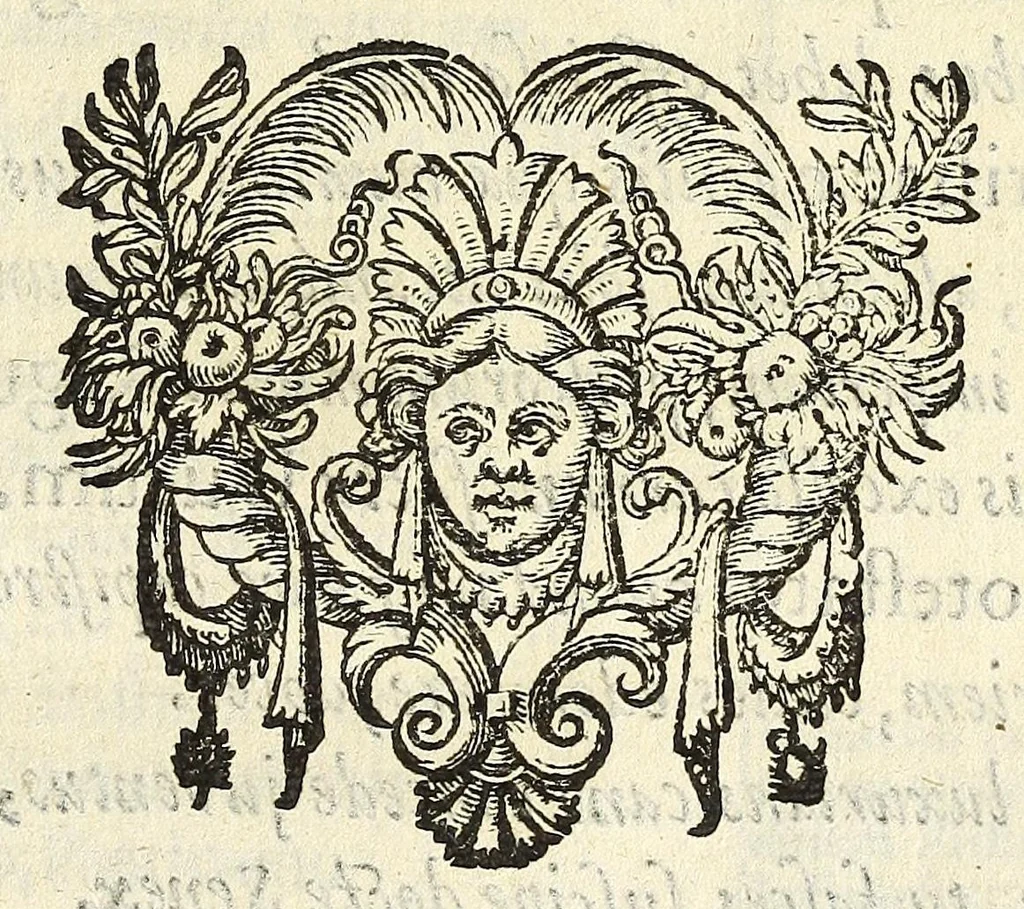 An illustration from Martini Hamconii Frisia; seu, De viris rebusque Frisiae illustribus libri duo. Opus ab authore recognitum, auctum, & imaginibus regum, potestatum, ac principum exornatum. Adiecti sunt pontifices Frisiorum ethnici, seu praefecti druydum: episcopi ultraiectini: comites Hollandiae & Zelandiae: diplomataque, & monumenta aliquot pontificum, caesarum, ac aliorum heroum, virtutem Frisiorum declarantia, 1620, leaf 39