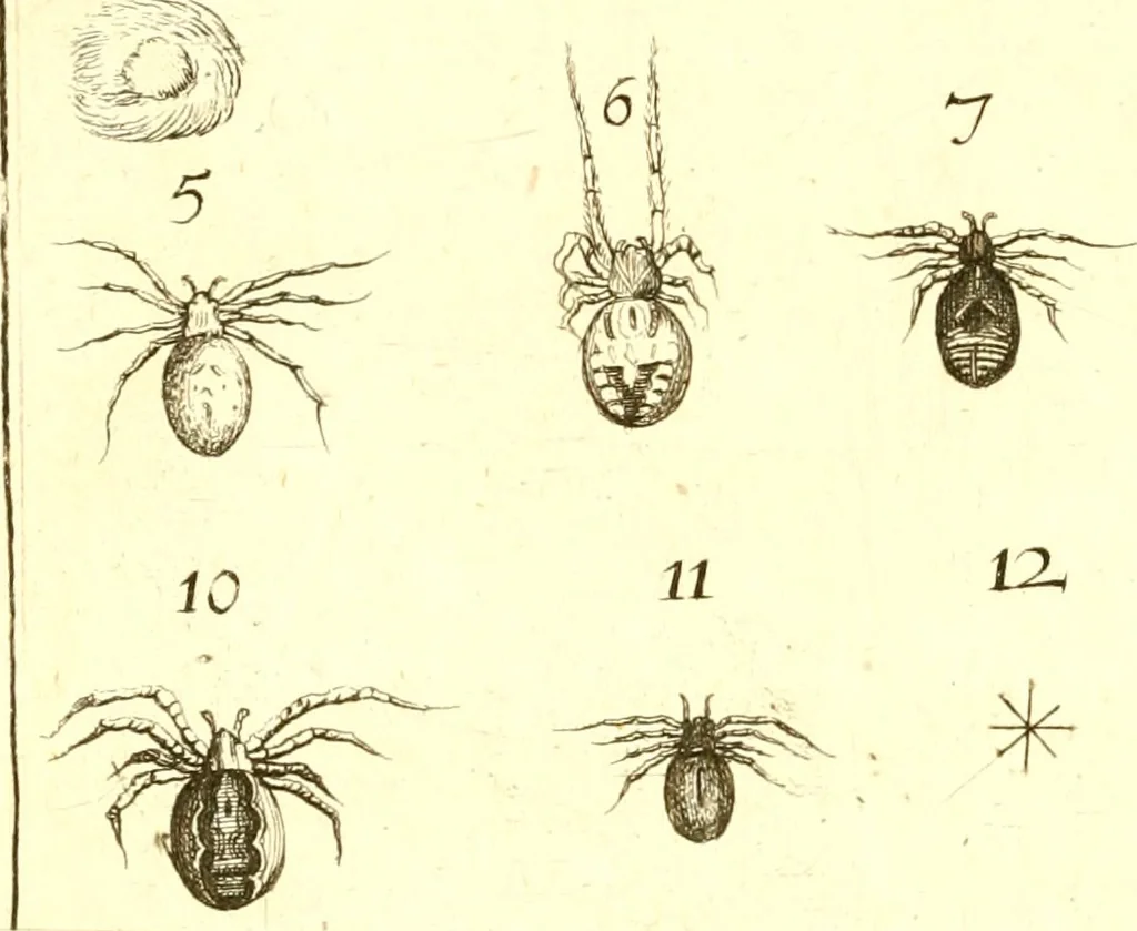 An illustration from Martini Lister e Societate Regia Londini Historiae animalium Angliae tres tractatus : unus de araneis : alter de cochleis tum terrestribus tum fluviatilibus : tertius de cochleis marinis : quibus adjectus est quartus de lapidibus ejusdem insulae ad cochlearum quandam imaginem figuratis : memoriae & rationi, 1678, leaf 35