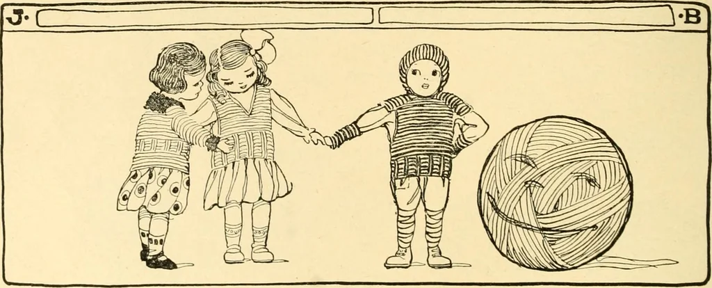 An illustration from The Mary Frances knitting and crocheting book;, 1918, leaf 13