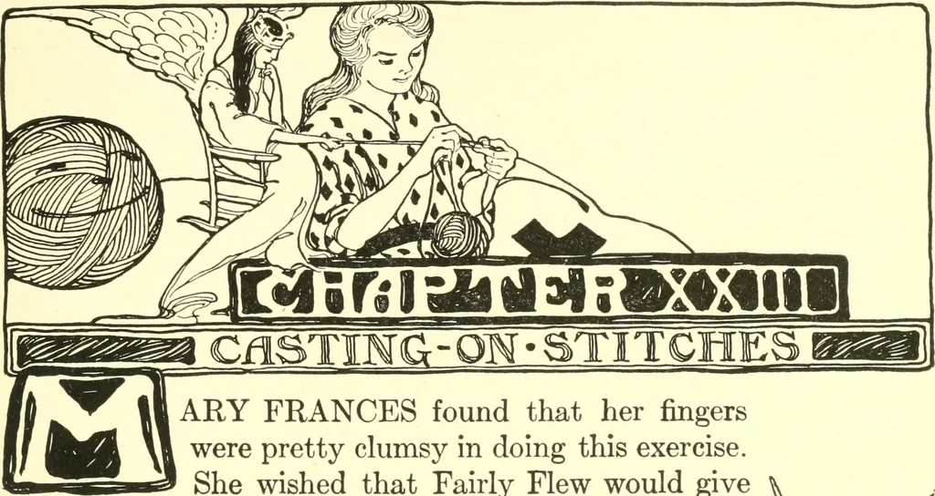 An illustration from The Mary Frances knitting and crocheting book;, 1918, leaf 170