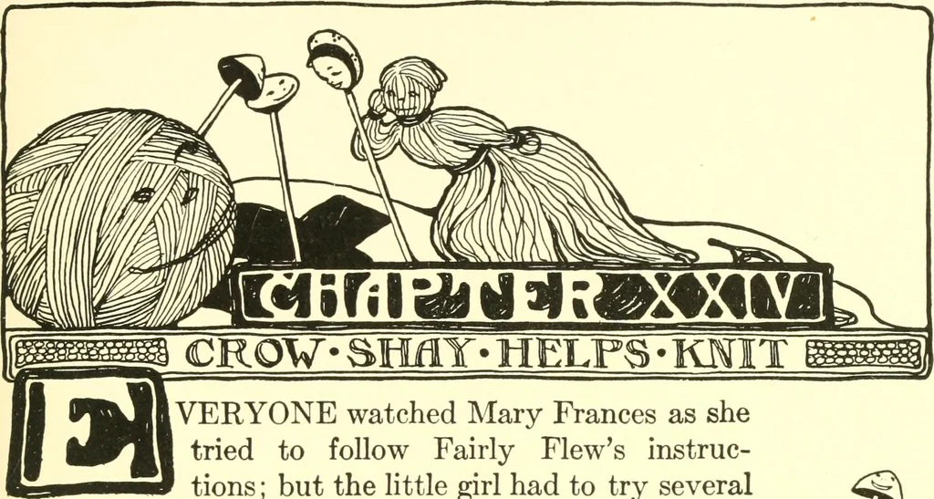 An illustration from The Mary Frances knitting and crocheting book;, 1918, leaf 176