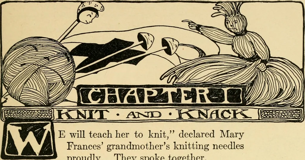 An illustration from The Mary Frances knitting and crocheting book;, 1918, leaf 22