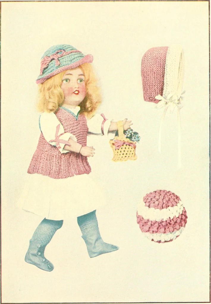 An illustration from The Mary Frances knitting and crocheting book;, 1918, leaf 266