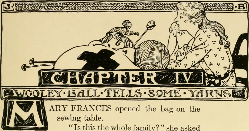 An illustration from The Mary Frances knitting and crocheting book;, 1918, leaf 36