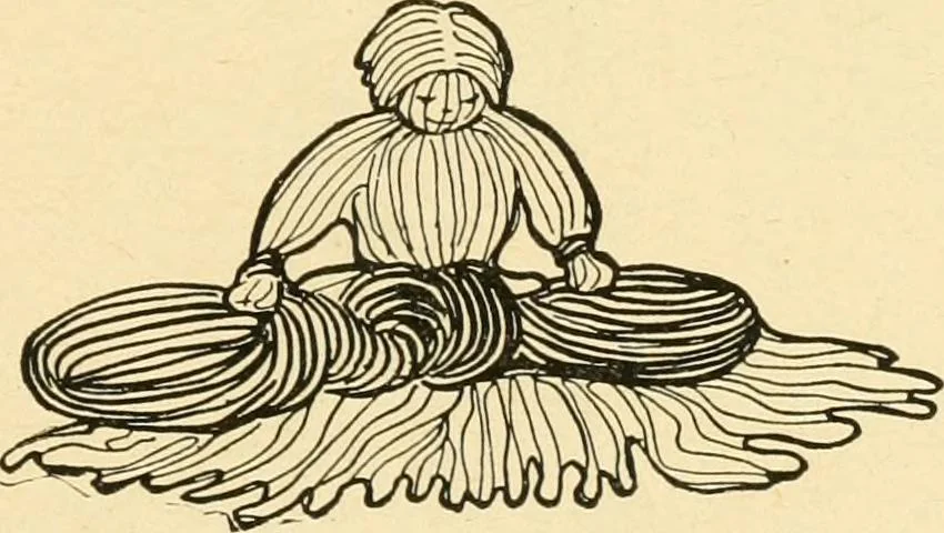 An illustration from The Mary Frances knitting and crocheting book;, 1918, leaf 46