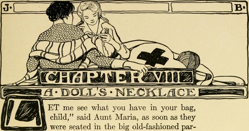 An illustration from The Mary Frances knitting and crocheting book;, 1918, leaf 56