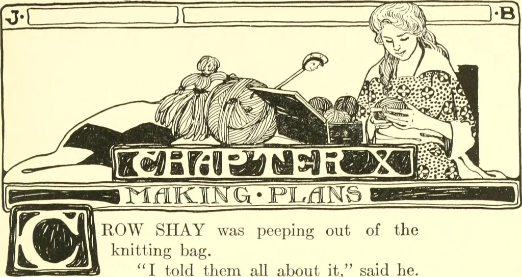 An illustration from The Mary Frances knitting and crocheting book;, 1918, leaf 74