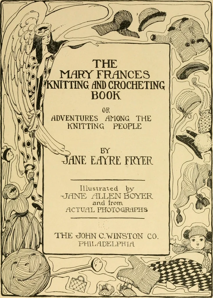 An illustration from The Mary Frances knitting and crocheting book;, 1918, leaf 8