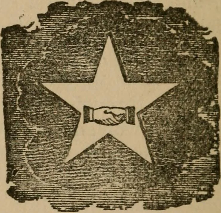 An illustration from Masonic monitor of the degrees of entered apprentice, fellow craft and master mason, together with the ceremony of reception of visitors, instituting and constituting lodges, installations, laying corner stones, dedications, masonic burial, and lodge of sorrow, 1909, leaf 65