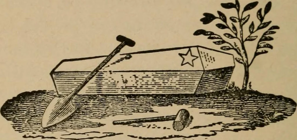 An illustration from Masonic monitor of the degrees of entered apprentice, fellow craft and master mason, together with the ceremony of reception of visitors, instituting and constituting lodges, installations, laying corner stones, dedications, masonic burial, and lodge of sorrow, 1909, leaf 75