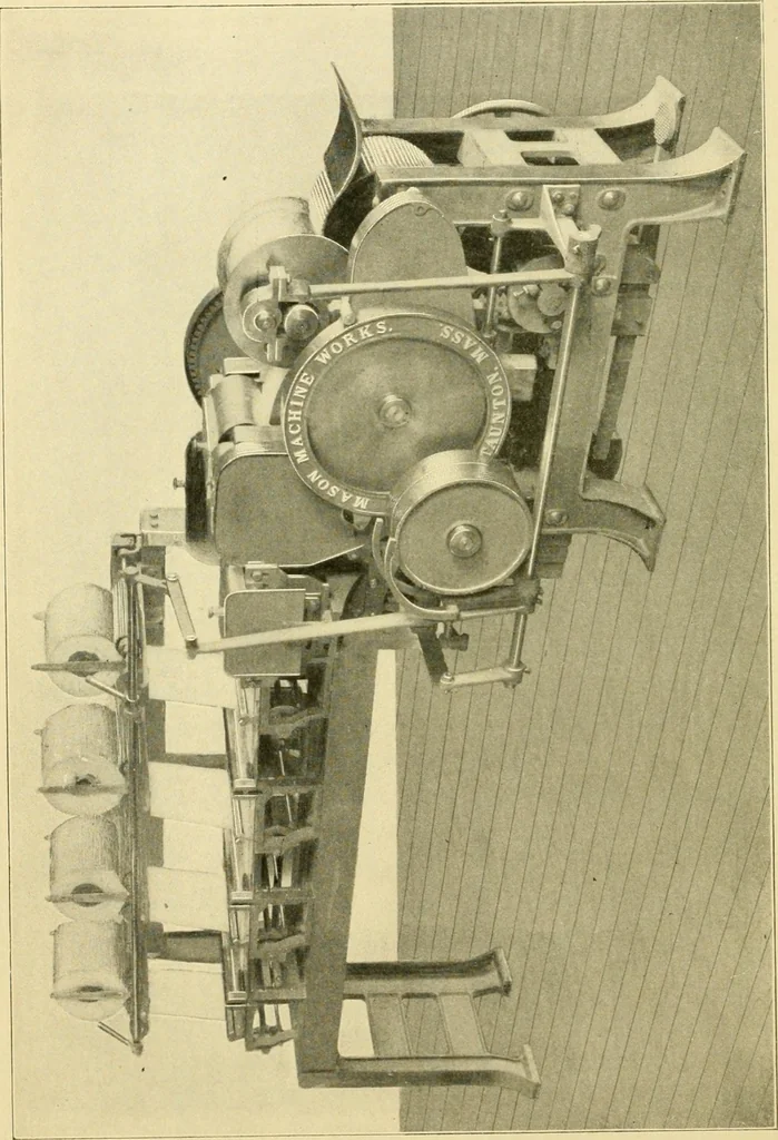 An illustration from The Mason Machine Works, Taunton, Massachusetts, U.S.A., inventors and builders of cotton machinery : Founded 1842 ; Incorporated 1873 ; [Catalogue], 1898, leaf 103
