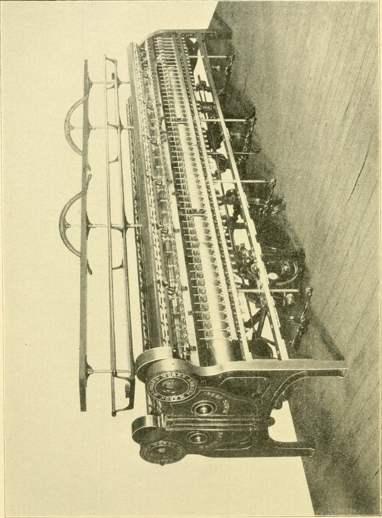 An illustration from The Mason Machine Works, Taunton, Massachusetts, U.S.A., inventors and builders of cotton machinery : Founded 1842 ; Incorporated 1873 ; [Catalogue], 1898, leaf 113