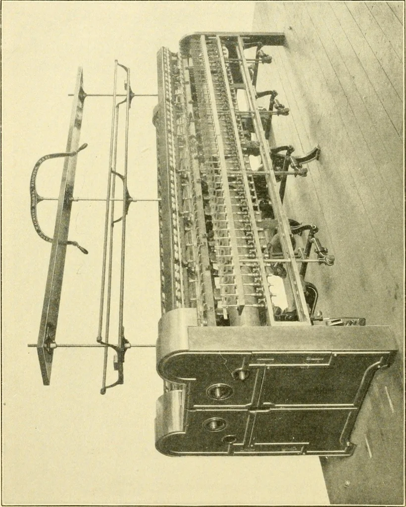 An illustration from The Mason Machine Works, Taunton, Massachusetts, U.S.A., inventors and builders of cotton machinery : Founded 1842 ; Incorporated 1873 ; [Catalogue], 1898, leaf 115