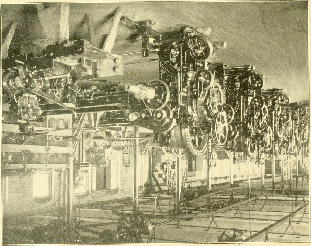 An illustration from The Mason Machine Works, Taunton, Massachusetts, U.S.A., inventors and builders of cotton machinery : Founded 1842 ; Incorporated 1873 ; [Catalogue], 1898, leaf 169