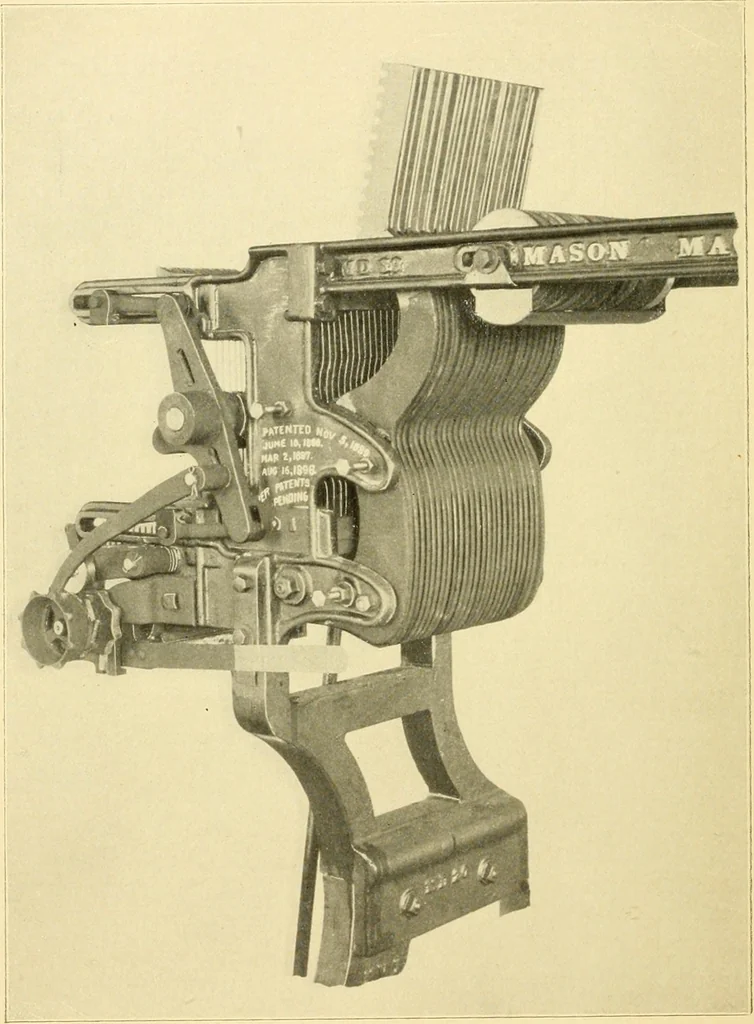 An illustration from The Mason Machine Works, Taunton, Massachusetts, U.S.A., inventors and builders of cotton machinery : Founded 1842 ; Incorporated 1873 ; [Catalogue], 1898, leaf 319