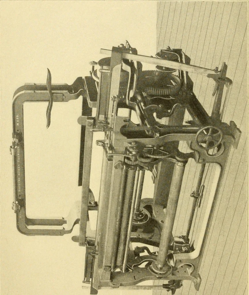An illustration from The Mason Machine Works, Taunton, Massachusetts, U.S.A., inventors and builders of cotton machinery : Founded 1842 ; Incorporated 1873 ; [Catalogue], 1898, leaf 337
