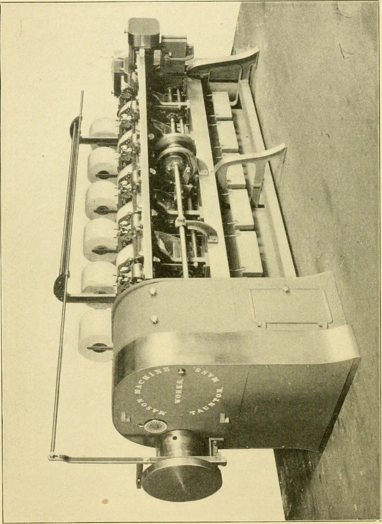 An illustration from The Mason Machine Works, Taunton, Massachusetts, U.S.A., inventors and builders of cotton machinery : Founded 1842 ; Incorporated 1873 ; [Catalogue], 1898, leaf 81