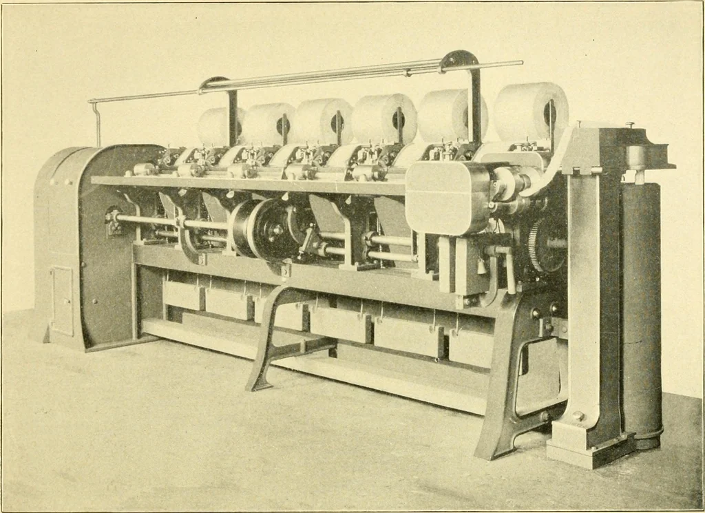 An illustration from The Mason Machine Works, Taunton, Massachusetts, U.S.A., inventors and builders of cotton machinery : Founded 1842 ; Incorporated 1873 ; [Catalogue], 1898, leaf 83