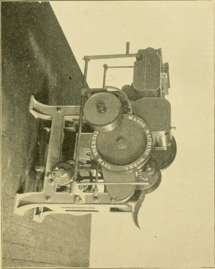 An illustration from The Mason Machine Works, Taunton, Massachusetts, U.S.A., inventors and builders of cotton machinery : Founded 1842 ; Incorporated 1873 ; [Catalogue], 1898, leaf 92