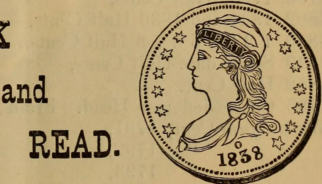 An illustration from Mason's combined buying and selling coin priced catalogue, for 1881. Showing buying and selling prices, 1881, leaf 20