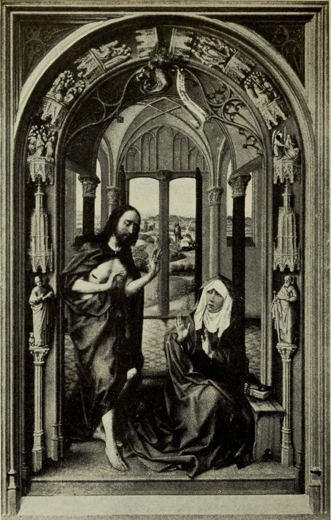 An illustration from The masterpieces of the early Flemish painters : sixty reproductions of photographs from the original paintings, by F. Hanfstaengl, affording examples of the different characteristics of the artist's work, 1908, leaf 73