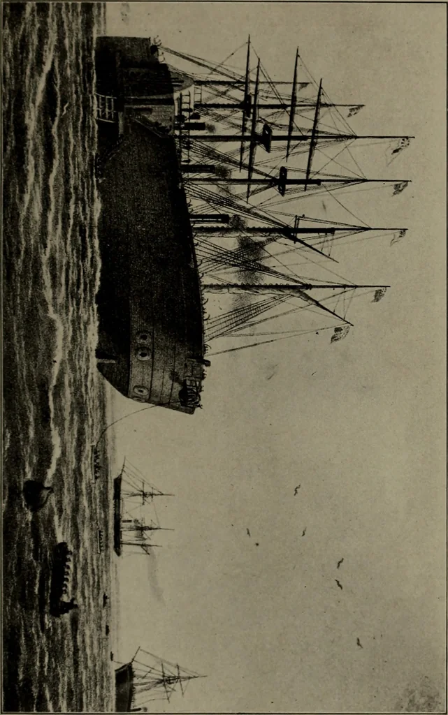 An illustration from Masters of space: Morse and the telegraph; Thompson and the cable; Bell and the telephone; Marconi and the wireless telegraph; Carty and the wireless telephone;, 1917, leaf 148