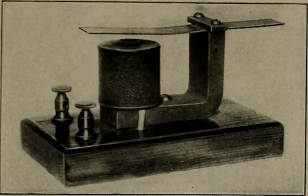 An illustration from Masters of space: Morse and the telegraph; Thompson and the cable; Bell and the telephone; Marconi and the wireless telegraph; Carty and the wireless telephone;, 1917, leaf 184