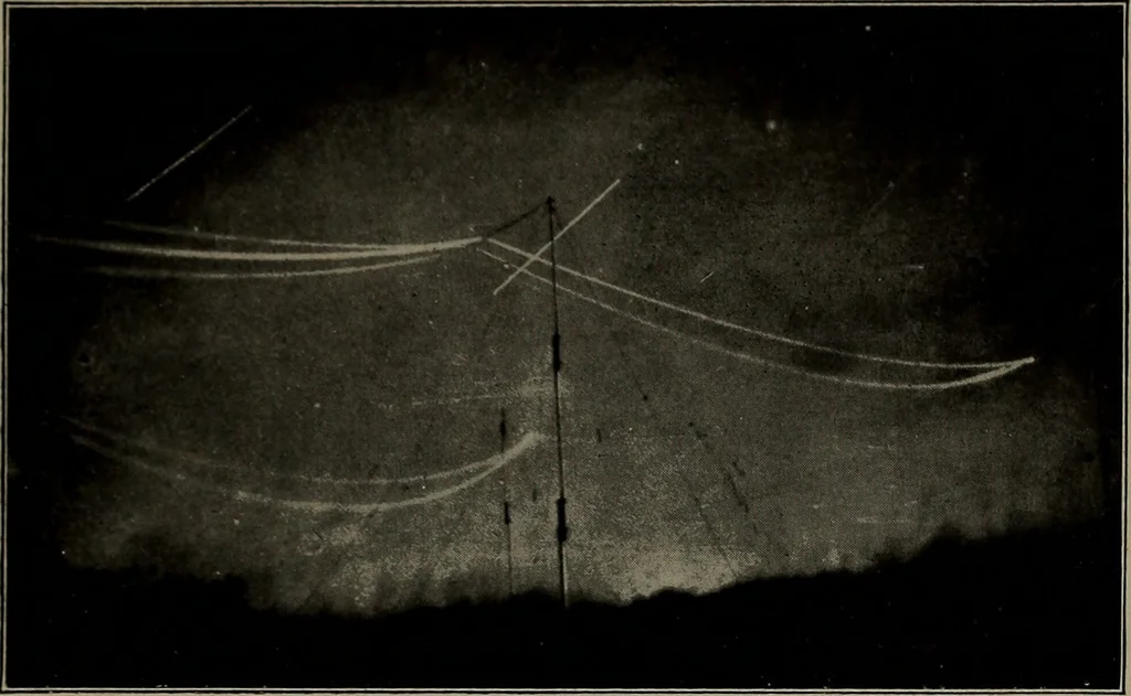 An illustration from Masters of space: Morse and the telegraph; Thompson and the cable; Bell and the telephone; Marconi and the wireless telegraph; Carty and the wireless telephone;, 1917, leaf 242