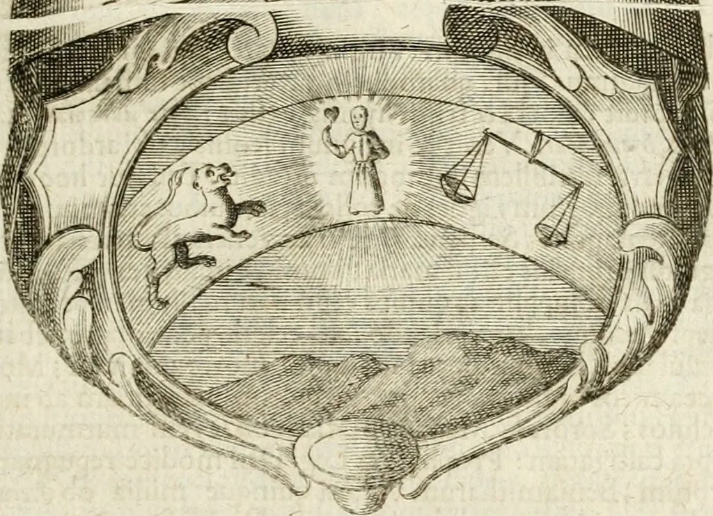 An illustration from Mater amoris et doloris : quam Christus in cruce moriens omnibus ac singulis suis fidelibus in matrem legavit : ecce mater tua : nunc explicata per sacra emblemata, figuras scripturae quàm plurimas, conceptus varios praedicabiles, SS. patrum sententias, raras historias, & pios ad Jesum patientem, ac sanctissimam matrem ejus compatientem affectus : opus omnibus Jesum & Mariam amantibus, praedicantibus, aut meditantibus perutile, com triplici indice considerationum, rerum memorabilium, & concionatorio, formandis per annum concionibus opportuno, 1741, leaf 116