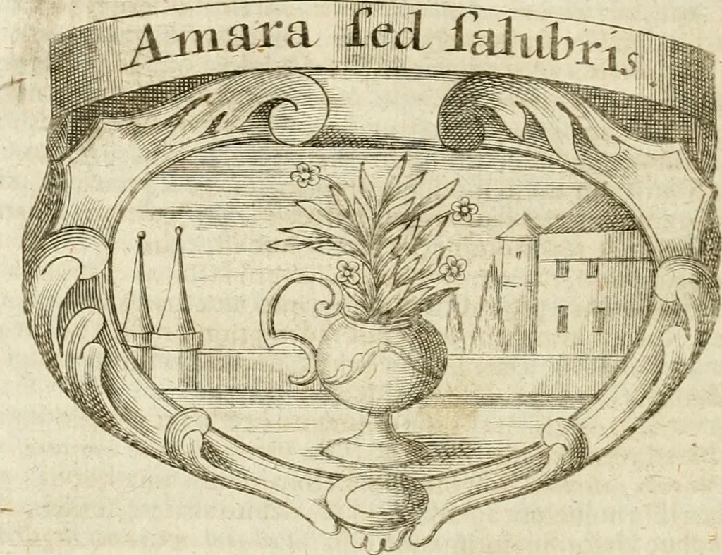 An illustration from Mater amoris et doloris : quam Christus in cruce moriens omnibus ac singulis suis fidelibus in matrem legavit : ecce mater tua : nunc explicata per sacra emblemata, figuras scripturae quàm plurimas, conceptus varios praedicabiles, SS. patrum sententias, raras historias, & pios ad Jesum patientem, ac sanctissimam matrem ejus compatientem affectus : opus omnibus Jesum & Mariam amantibus, praedicantibus, aut meditantibus perutile, com triplici indice considerationum, rerum memorabilium, & concionatorio, formandis per annum concionibus opportuno, 1741, leaf 143